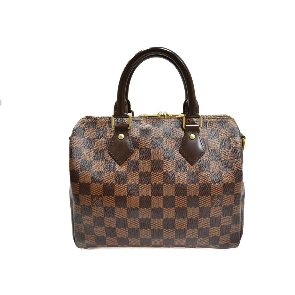 LOUIS VUITTON Speedy Bandoulire Damier Ebene Brown Canvas Handbag Boston Bag
